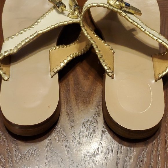 Jack Rogers sz 9 Alana Bone/Gold Dress Sandal - Picture 6 of 7